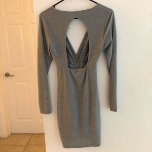 Gray cocktail dress.
